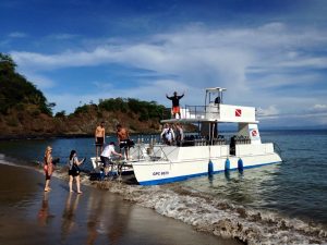 Dive Boat on the beach in Cosrta Rica